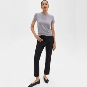 Theory Treeca Pants Black Cropped Traceable Wool Lightweight Size 2